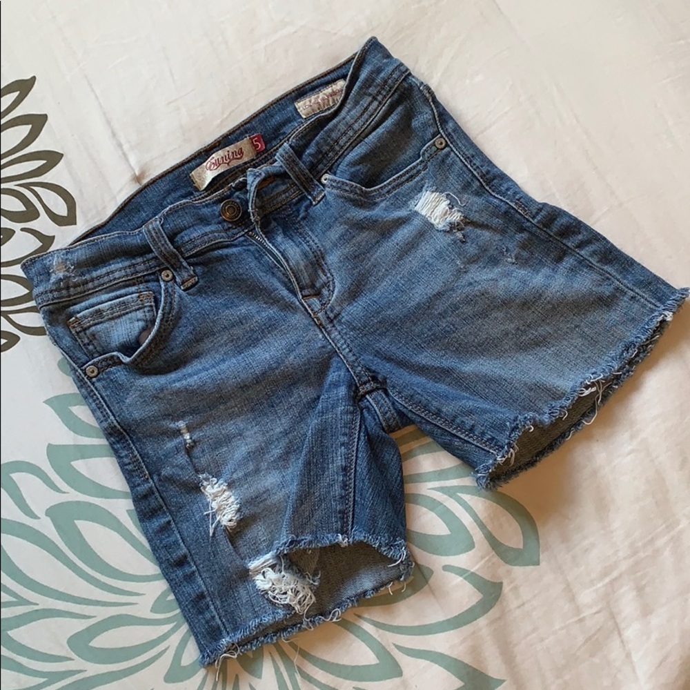 Low Rise Denim Cutoff Shorts